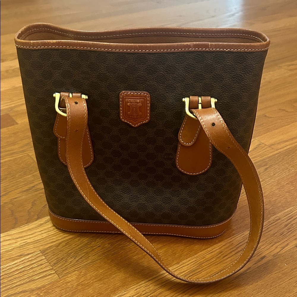 Celine Brown Leather Shoulder Bag